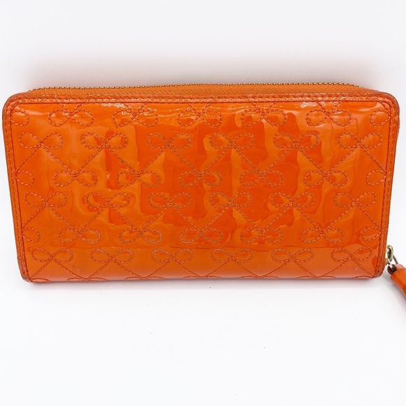 Patent Orange ANYA HINDMARCH zip around wallet - Picture 4 of 10